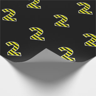 Papier Cadeau Bold, Black & Yellow Stripes 2 Numéro d'événement 