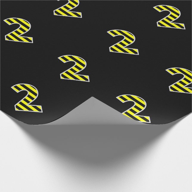 Papier Cadeau Bold, Black & Yellow Stripes 2 Numéro d'événement  (Coin)