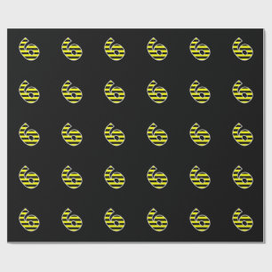 Papier Cadeau Bold, Black & Yellow Stripes 6 Numéro d'événement 
