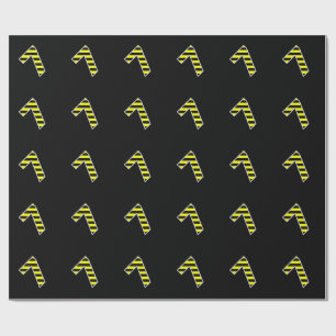 Papier Cadeau Bold, Black & Yellow Stripes 7 Numéro d'événement 