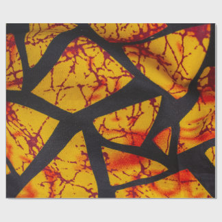 Papier Cadeau Bold Geometric African Wax Print Fabric - Gold, Re