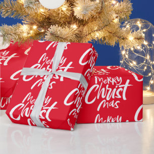 Papier Cadeau Bold Joyeux Christian Noël Letters Christian
