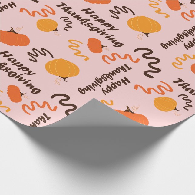 Papier Cadeau Bon thanksgiving Automne Harvest Citrouille sans j (Coin)