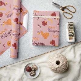 Papier Cadeau Bon thanksgiving citrouille épice présente sans co