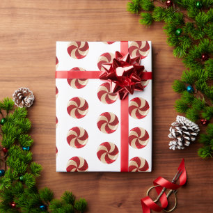 Papier Cadeau Bonbon à la menthe de Noël Canne à sucre