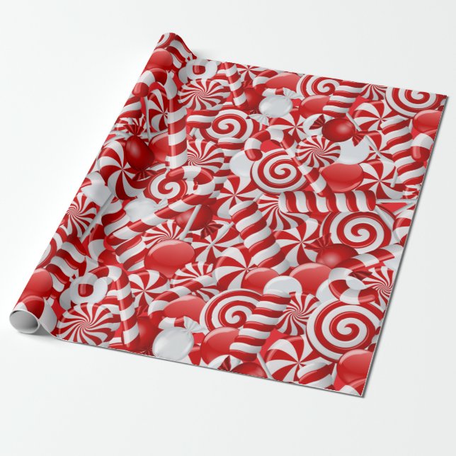 Papier Cadeau Bonbon de menthe poivrée (Déroulé)