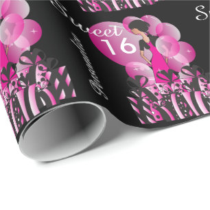 Papier Cadeau Bonbon fille de 16 anniversaires