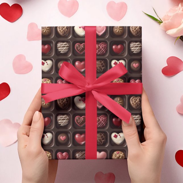 Papier Cadeau Bonbons au chocolat de la Saint-Valentin (Créateur téléchargé)