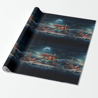Papier Cadeau Bonbons de Noël Whimsical Panier 1