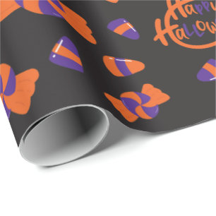 Papier Cadeau Bonbons et friandises cadeau d'Halloween noir sans