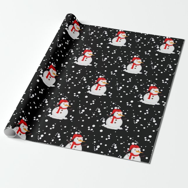 Papier Cadeau "Bonhomme de neige" (Déroulé)