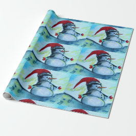 Papier Cadeau Bonhomme de neige de Père Noël