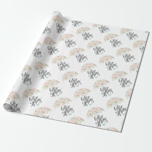 Papier Cadeau Bonjour Parapluie de Printemps
