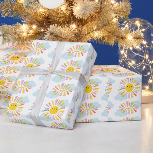 Papier Cadeau Bonjour Sunshine Girl Baby shower papier enveloppa