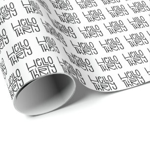 Papier Cadeau BONJOUR TRENTE Anniversaire 30 ans Moderne