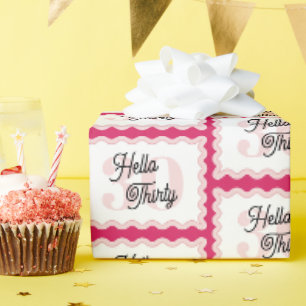 Papier Cadeau Bonjour Trente Curvy Super 30e anniversaire