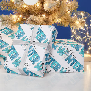 Papier Cadeau Bonjour Winter Snowman Personnaliser
