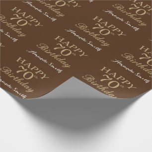 Papier Cadeau Bonne 70e anniversaire Parties scintillant or et B