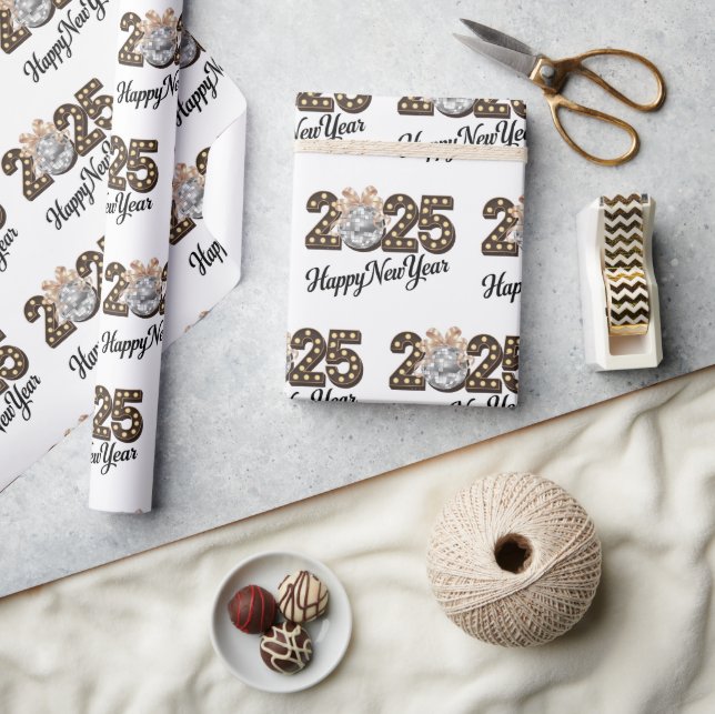 Papier Cadeau Bonne année 2025 (Artisanat)