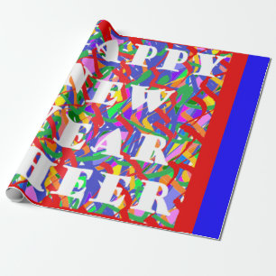 Papier Cadeau Bonne Année Et Salutations Salutations Motifs Mosa