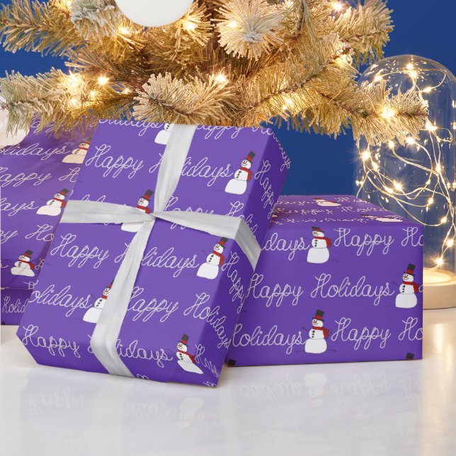Papier Cadeau Bonne Corde De Vacances Et Snowmen (Vacances)