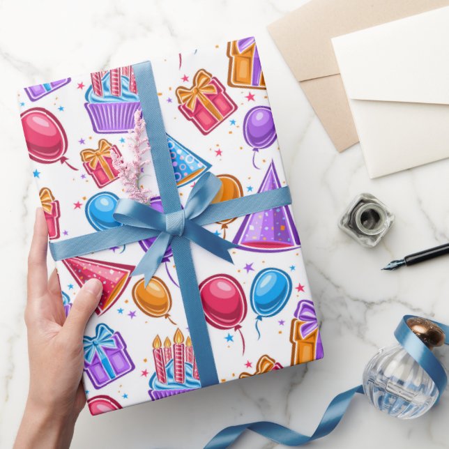 Papier Cadeau Bonne fête d'anniversaire (Cadeaux)