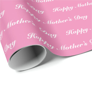 Papier Cadeau Bonne fête des mères, élégant cadeau blanc rose