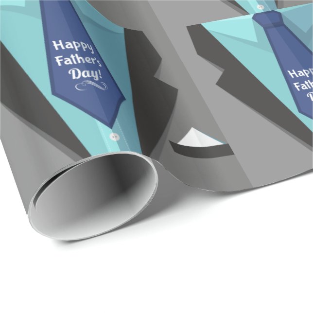 Papier Cadeau Bonne Fête des pères (Coin rond)