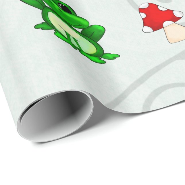 Papier Cadeau Bonne Grenouille En MOTIF Printemps (Coin rond)