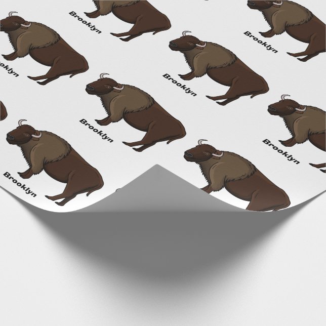 Papier Cadeau Bonne illustration de bison américain (Coin)