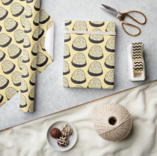 Papier Cadeau Bonne Pâque Macaron Cookie Jaune Gastronomie de Fê