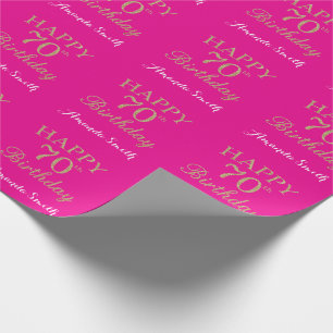 Papier Cadeau Bonne Parties scintillant d'or 70e anniversaire et