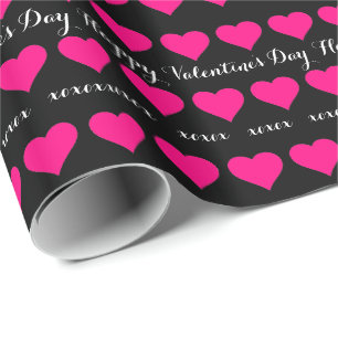 Papier Cadeau Bonne Saint Valentin - avec accent de coeur rose