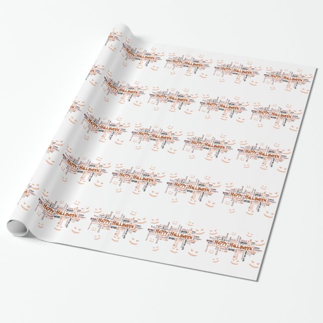Papier Cadeau Bonne typographie d'Halloween (Déroulé)