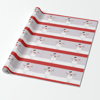 Papier Cadeau Bonnes fêtes bonhomme de neige