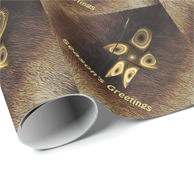 Papier Cadeau Bonnes Fêtes - Chasseur inuit fragile (Coin rond)