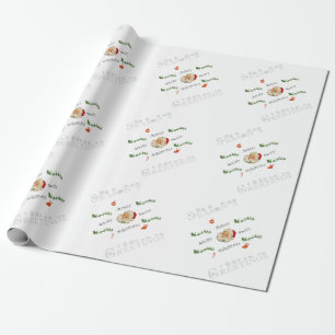 Papier Cadeau Bonnes Fêtes Père Noël vintages