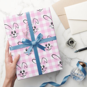 Papier Cadeau Bonnets Mets Sur En vichy Rose