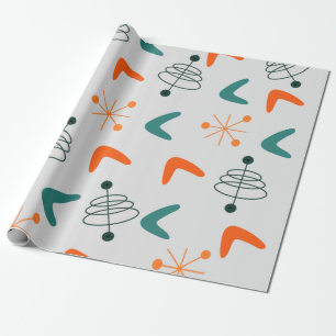 Papier Cadeau Boomerangs atomiques modernes du milieu du siècle