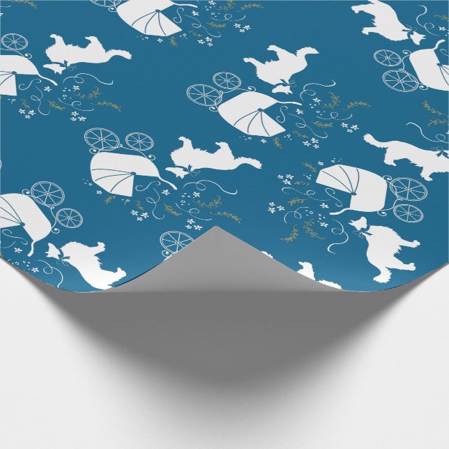 Papier Cadeau Bordure Collie Chien Baby shower Chien Chien Chiot (Coin)
