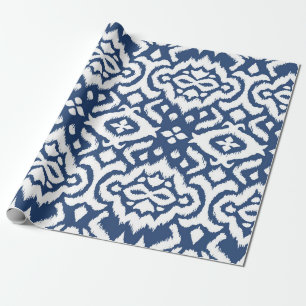 Papier Cadeau Bordure dentelle. Ikat motif sans soudure. Cravate