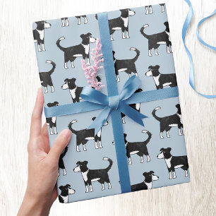 Papier Cadeau Bordure mignonne galloise Collie Cheep Chien Motif
