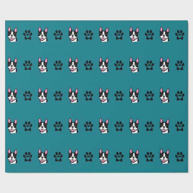 Papier Cadeau Boston Terrier avec le papier d'emballage de (Couture)