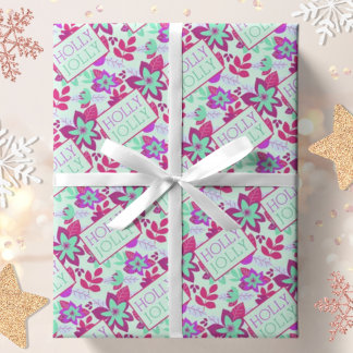 Papier Cadeau Botanical Holly Jolly Christmas