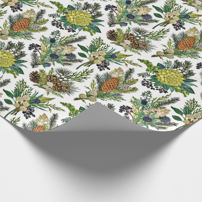 Papier Cadeau botanique d'hiver (Coin)