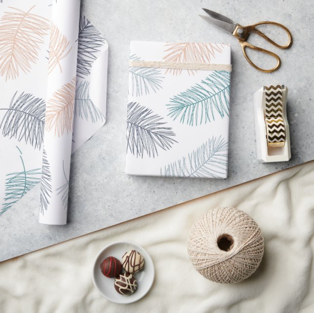 Papier Cadeau Botanique moderne Tropical Feuille Cadeau Mariage (Artisanat)