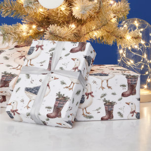 Papier Cadeau Bottes de campagne Noël Oie