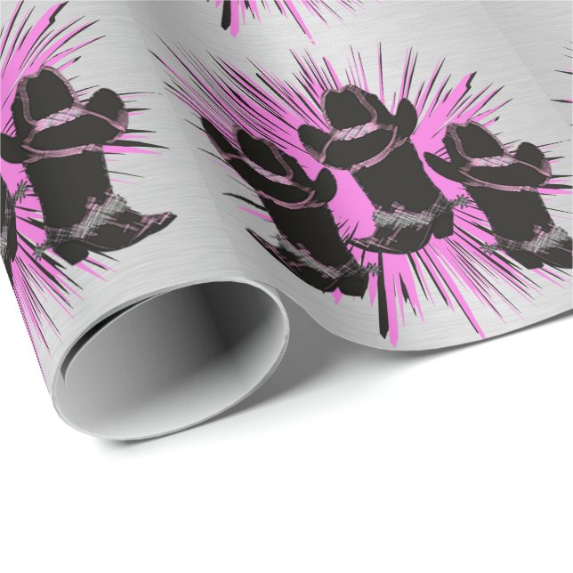 Papier Cadeau Bottes De Femme Et Papier D'Enveloppement Casquett (Coin rond)
