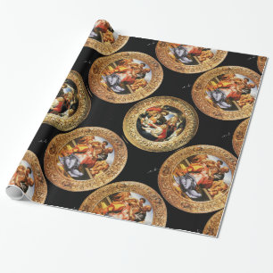 PAPIER CADEAU BOTTICELLI MADONNA DE POMEGRANATE ET MAGNIFIQUE