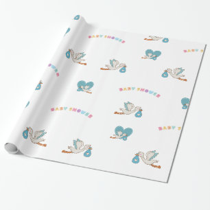 Papier Cadeau Bouche avec baby shower mignon bébé 